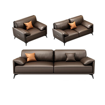 Sofá de escritório de couro contemporâneo sala de conferências set 1 1 2 com mesa de chá OEM