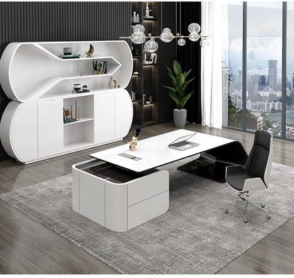 Presidente Executivo de luxo Gerente Supervisor Mesa com MDF material de verniz de cozimento