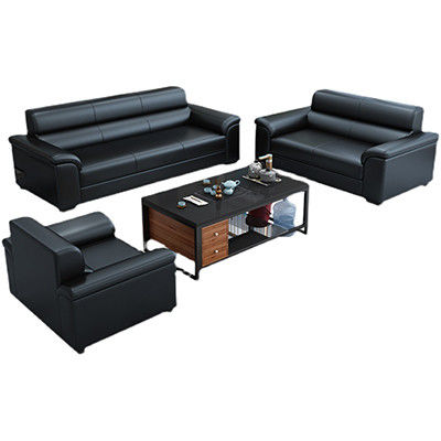 Conjunto de móveis de escritório e sala de recepção Sofá estilo chinês e mesa de café de couro Napa