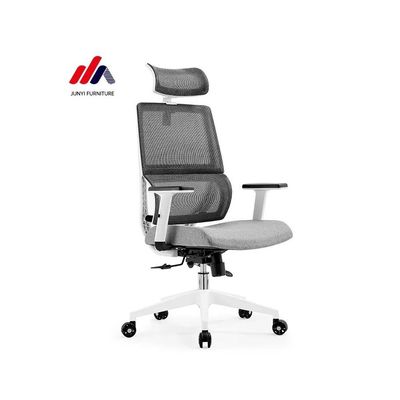 Cadeira de escritório de malha cinzenta e tecido com base de alumínio A solução de assento ergonômico final