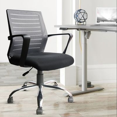 Cadeira de conferência de treinamento de malha respirável com função de elevação e encosto ergonômico