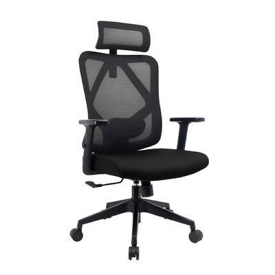 Cadeira de escritório de malha de design lumbar ergonômico com porosidade e almofada de esponja confortável
