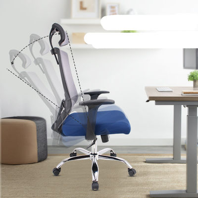 Modern Design High Back Office Chair com função giratória e almofada azul OEM ODM