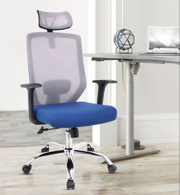 Modern Design High Back Office Chair com função giratória e almofada azul OEM ODM