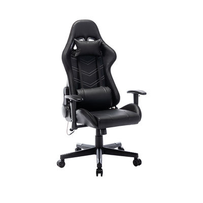 Cadeira de PC ergonómica com reclinação ajustável e cadeira de jogos de couro imitado