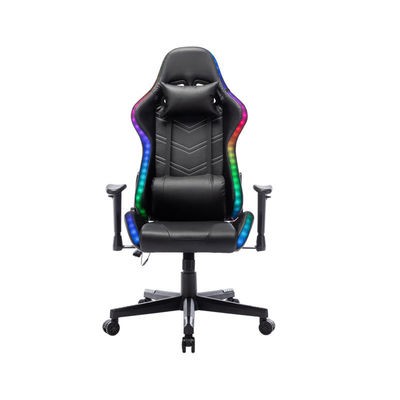 Cadeira de PC ergonómica com reclinação ajustável e cadeira de jogos de couro imitado