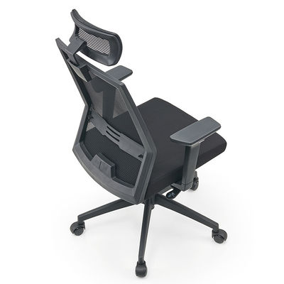 Home Office PC Chair com apoios de braço reversíveis costas altas rede respirável e suporte lombar