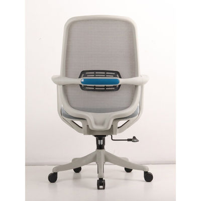 Cadeira de escritório de malha ergonômica ajustável com rodas giratórias e suporte lombar