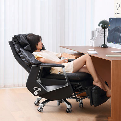 Cadeira automática para casa de couro com função de elevação giratória e ajustável