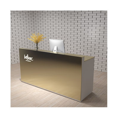 Mesa de recepção OEM com gavetas e armários feitos de placas de melamina MDF/MFC E1