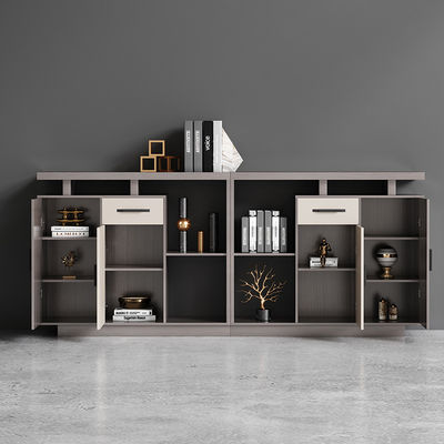Mobiliário comercial Gabinete de escritório longo com design moderno e divisória de painel de madeira