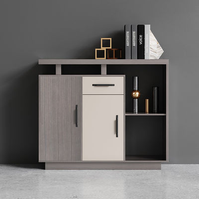 Mobiliário comercial Gabinete de escritório longo com design moderno e divisória de painel de madeira
