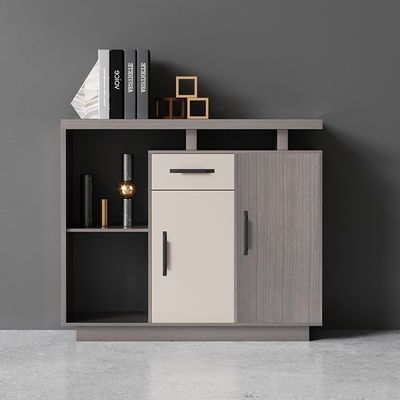 Mobiliário comercial Gabinete de escritório longo com design moderno e divisória de painel de madeira