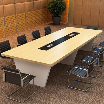 Formação de pessoal rectangular Tabela de negociação e combinação de cadeiras para escritório moderno