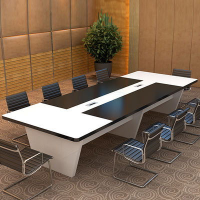 Formação de pessoal rectangular Tabela de negociação e combinação de cadeiras para escritório moderno