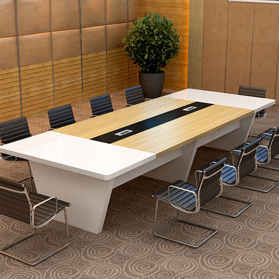 Formação de pessoal rectangular Tabela de negociação e combinação de cadeiras para escritório moderno