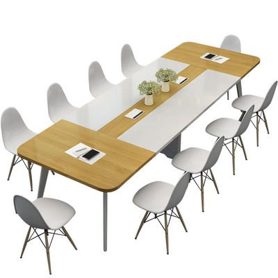Moderna mesa longa simples estilo madeira PANEL mesa de conferências para estudo de formação da empresa