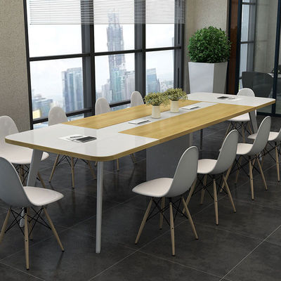 Moderna mesa longa simples estilo madeira PANEL mesa de conferências para estudo de formação da empresa