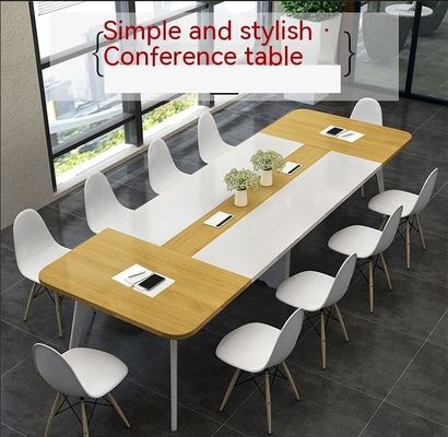 Moderna mesa longa simples estilo madeira PANEL mesa de conferências para estudo de formação da empresa