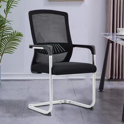 Metal Feet Bow Mesh Backrest Cadeira de escritório para computador e conferência em preto