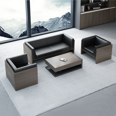 Mobiliário de escritório moderno de luxo 1 2 3 lugares Set de design de madeira de couro de vaca