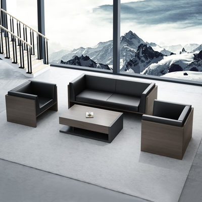 Mobiliário de escritório moderno de luxo 1 2 3 lugares Set de design de madeira de couro de vaca