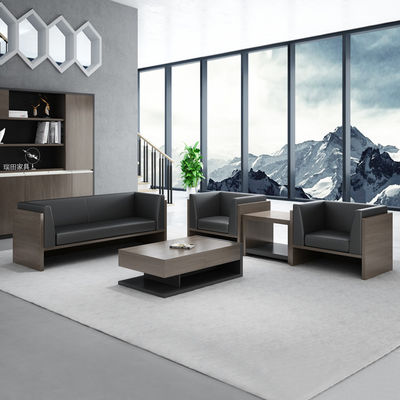 Mobiliário de escritório moderno de luxo 1 2 3 lugares Set de design de madeira de couro de vaca
