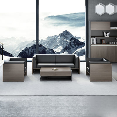 Mobiliário de escritório moderno de luxo 1 2 3 lugares Set de design de madeira de couro de vaca