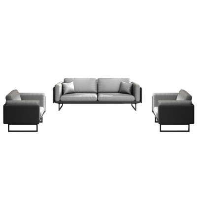 OEM Light Luxury Italian Modern Leather Sofa Coffee Table Set para Mobiliário de Escritório