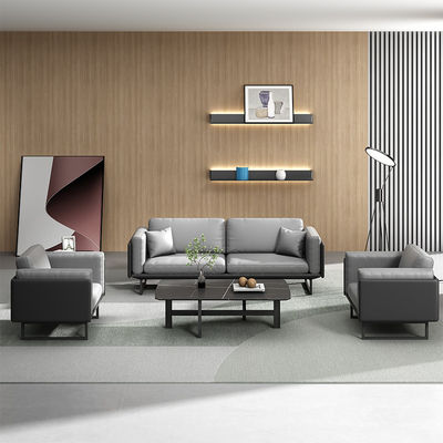 OEM Light Luxury Italian Modern Leather Sofa Coffee Table Set para Mobiliário de Escritório