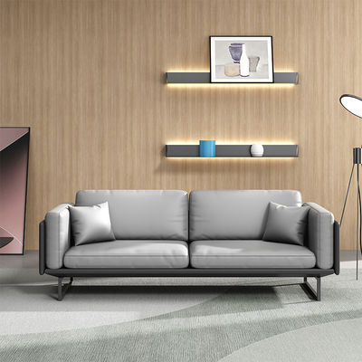 OEM Light Luxury Italian Modern Leather Sofa Coffee Table Set para Mobiliário de Escritório
