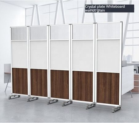 Moderno divisor de escritório portátil em rodas com parede divisória de tela dobrável