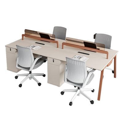 Mesa de escritório e cadeira de combinação de pessoal Design moderno para seis pessoas em comercial