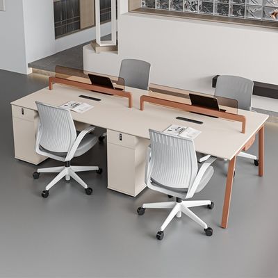 Mesa de escritório e cadeira de combinação de pessoal Design moderno para seis pessoas em comercial