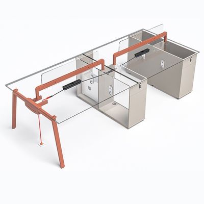 Mesa de escritório e cadeira de combinação de pessoal Design moderno para seis pessoas em comercial