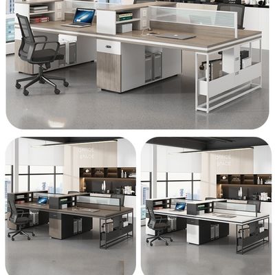 Mesa de computador de escritório para funcionários Mesa e cadeira de escritório multifuncionais para 4-6 pessoas