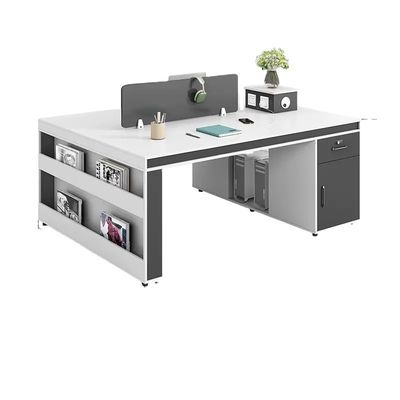 Estação de trabalho de escritório simples de design moderno com 2 4 6 cadeiras e combinação de secretária
