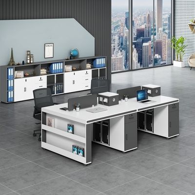Estação de trabalho de escritório simples de design moderno com 2 4 6 cadeiras e combinação de secretária