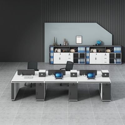 Estação de trabalho de escritório simples de design moderno com 2 4 6 cadeiras e combinação de secretária
