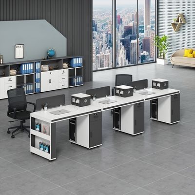Estação de trabalho de escritório simples de design moderno com 2 4 6 cadeiras e combinação de secretária