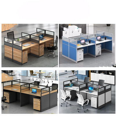 Mobiliário de escritório modular e personalizável Estação de trabalho de tela para 4 pessoas com escritório