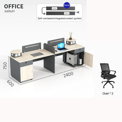 Estilo de madeira maciça 6-4 pessoas Mesa de dois lugares Estação de trabalho Computador Mesa e cadeira