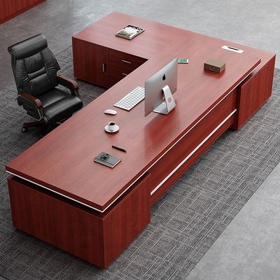 Grande escritório moderno combinação de mesa e cadeira para presidente gerente mobiliário de escritório