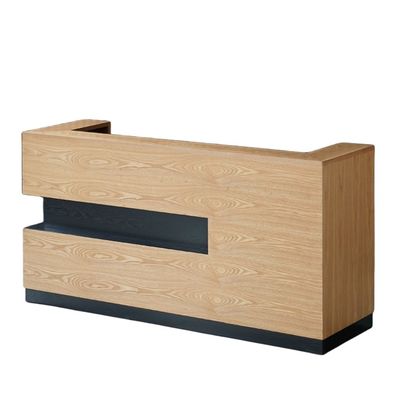 Mesa de recepção de canto de madeira maciça para loja de roupas de hotel e empresa mesa de recepção