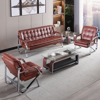 Sofá de escritório contemporâneo e conjunto de mesa de café para ambientes profissionais de negócios