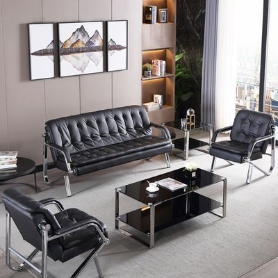 Sofá de escritório contemporâneo e conjunto de mesa de café para ambientes profissionais de negócios