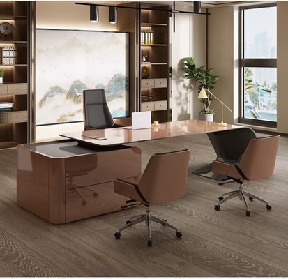 ISO9001/ISO14001 Certificado MDF Lavagem de Pão Mesa de Trabalho Gerente Mesa com Caixa