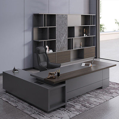 Luxo Moderno Design de Madeira Executivo L-Forma Mesa do Presidente para Mobiliário de Escritório