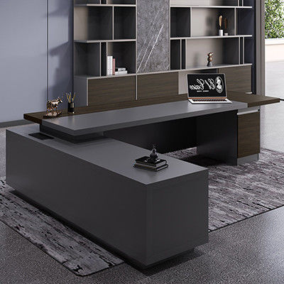 Luxo Moderno Design de Madeira Executivo L-Forma Mesa do Presidente para Mobiliário de Escritório