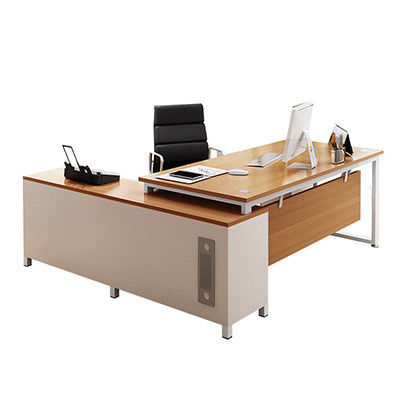 Moderno Modelo Simples Material MDF Forma L Chefe CEO Escritório Escritório Executivo Escritório com gabinete